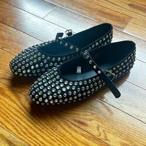 Studded Black Mary Jane Shoes